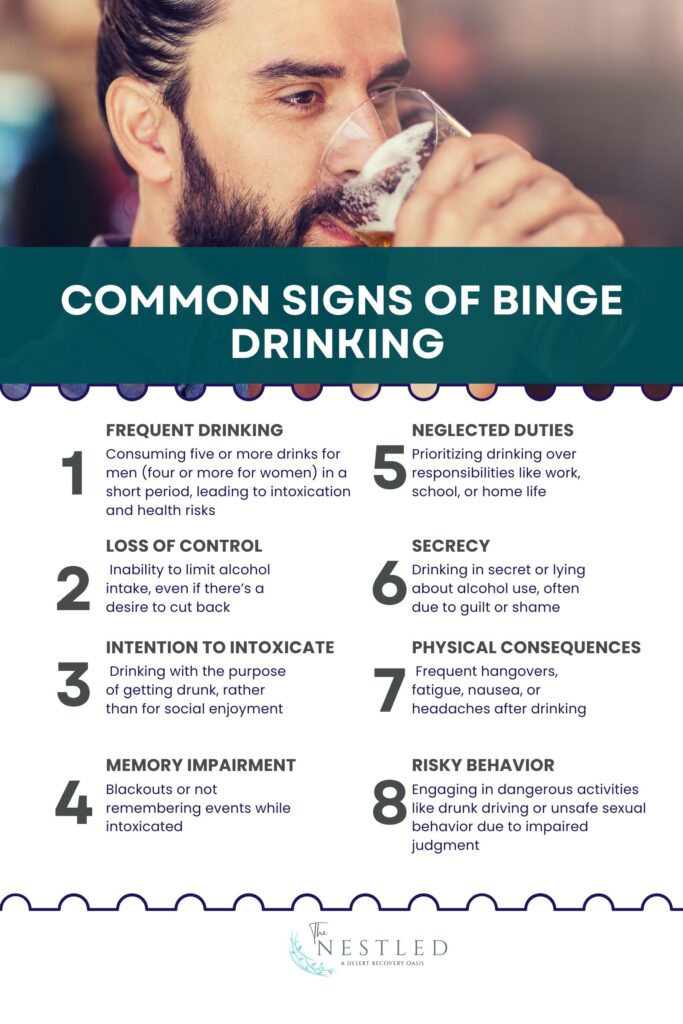 common signs of binge drinking
